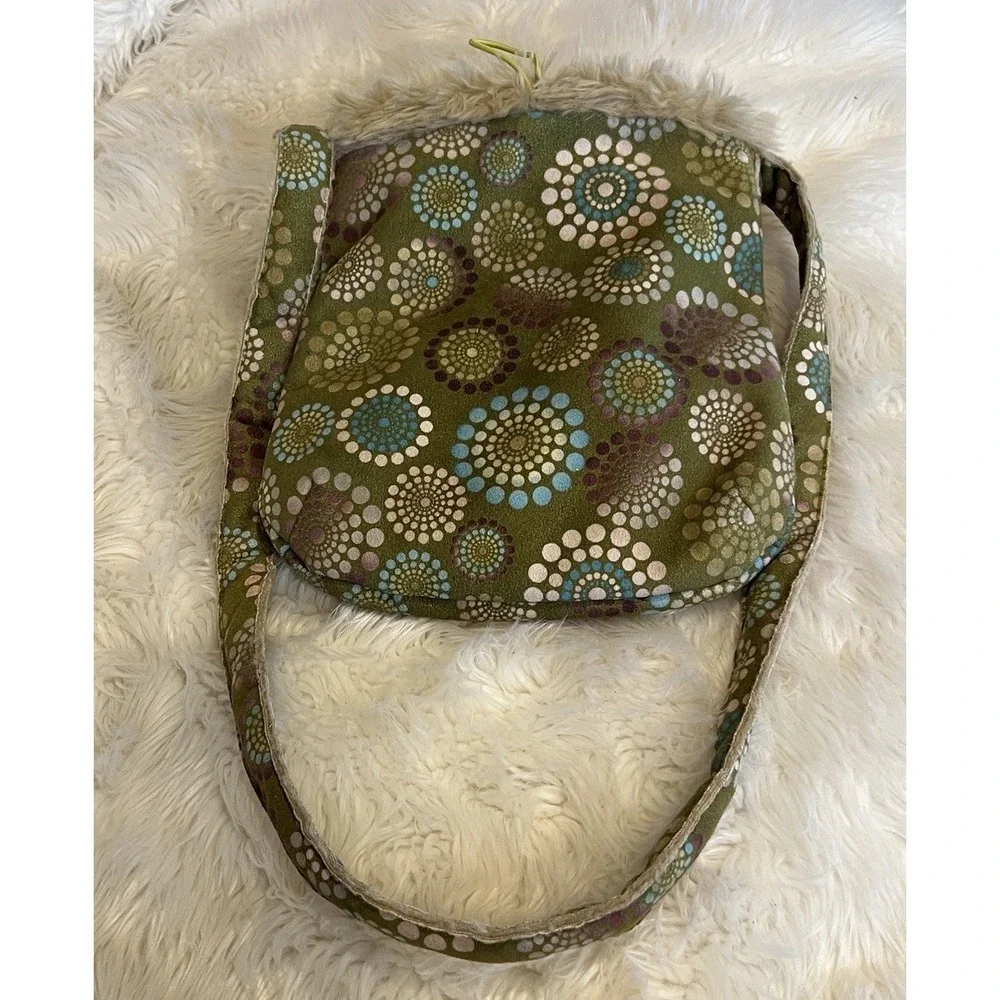 Athleta Bag Faux Suede & Faux Fur Lined Crossbody Bag Purse Boho Hippy 11